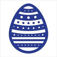 An easter egg icon with a blue background vector