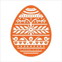 An orange easter egg with a pattern on it vector