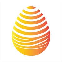 An orange and yellow egg with a wave pattern vector