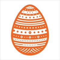 An orange easter egg with a pattern on it vector