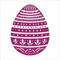 An easter egg with a purple pattern on it vector