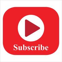 A red button with the word subscribe on it vector