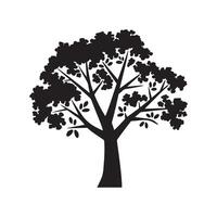 Abstract Tree Silhouette Design in Black and White vector