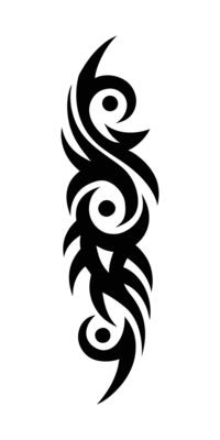 Hand-Drawn Tribal Tattoo Art for Stock Websites - White Background