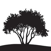 Minimalist Tree Silhouette Icon on White Background vector