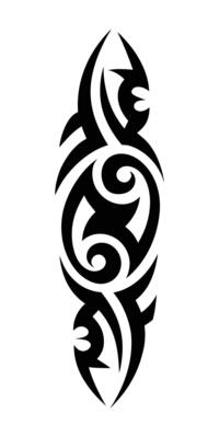 Authentic Tribal Tattoo Pattern on White Background