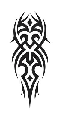 Unique Tribal Tattoo Design on White Background
