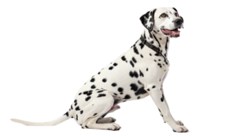 A dalmatian with distinctive spots, sitting png