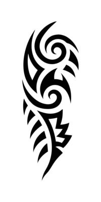 tattoo tribal abstract sleeve, black arm shoulder tattoo fantasy pattern sketch art design isolated