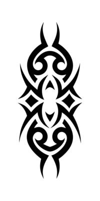 Traditional Polynesian Tribal Tattoo Design on White for Stock Use
