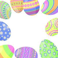 Spring Holiday Easter Eggs Frame Border vector