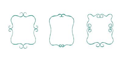 Set of hand-drawn line frames vector