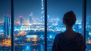 Night view of Burj Khalifa and the elegant appearance photo