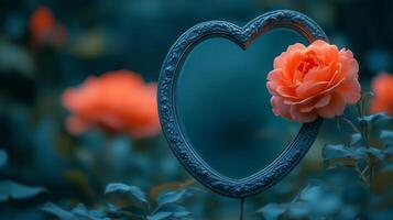 Romantic Mirror Reflection in Enchanted Garden photo