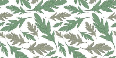 Seamless Pastel Leaf Pattern with Elegant Green and Beige Tones on a White Background Nature-Inspired Botanical Design for Textiles vector
