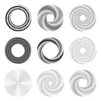 Collection of different abstract radial circle symbols vector