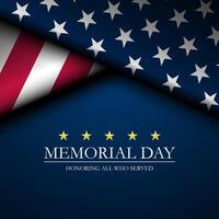 Happy Memorial day background design with Honoring all who served text vector