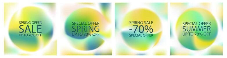 3d color noise background. Organic gradient blurred sunny garden. Cloud gradation palette. Green grain abstract music event mesh. Pastel sphere of wavy line smoky shapes. Spring light fluid pattern vector