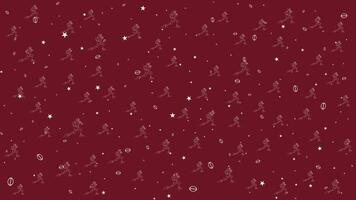 Seamless Pattern of American Football Players in Action on Dark Red Background for Sports Fabric, Wallpaper, and Design vector
