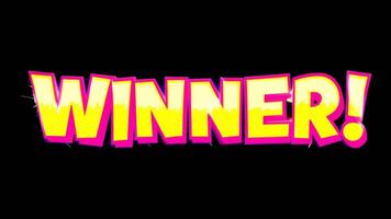 Winner with neon text effect, text motion, animation effect, easy multiplication, and 3D text effect. video