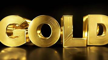 Gold with neon text effect, text motion, animation effect, easy multiplication, and 3D text effect. video
