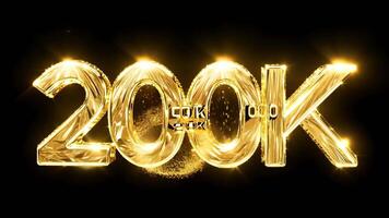 200k with neon text effect, text motion, animation effect, easy multiplication, and 3D text effect. video