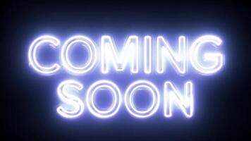Coming soon with neon text effect, text motion, animation effect, easy multiplication, and 3D text effect. video