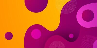 Abstract colorful orange and purple gradient fluid wave concept. Dynamic color liquid pattern element. vector