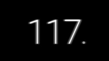 120 seconds countdown timer with white neon number on black screen suitable for countdown, technology, achievements, activity completion time, project time calculation, presentation video