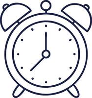 Alarm Clock Icon Simple Line Drawing vector