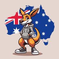 Aussie Kangaroo in Hoodie vector