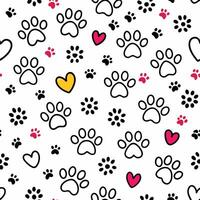 seamless pattern with , prints and hearts vector