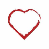 Heart shape frame with brush painting isolated on white background vector