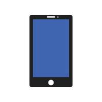 Touchscreen phone icon on white background. vector