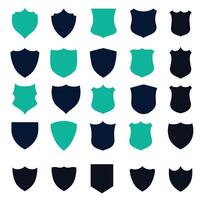 New big set of flat shield symbols and icons vector