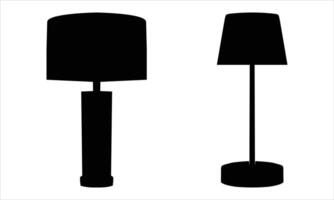 table lamp silhouette set on a white background vector