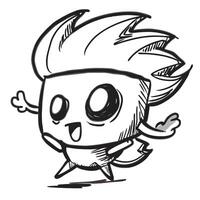 a cartoon character with a big head and eyes vector