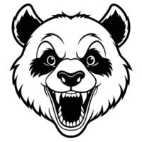 panda bear head with its mouth open vector