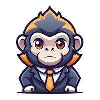 monkey in business suit white background ,illustration vector