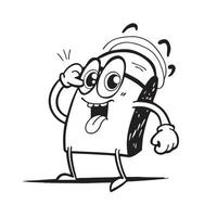 a cartoon character with glasses and funny expression vector