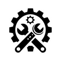Wrench and gear icon design. vector