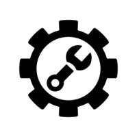 Editable wrench and gear icon. vector