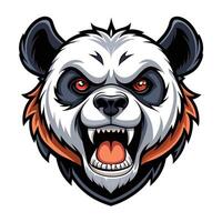 the head of panda bear with its mouth open vector