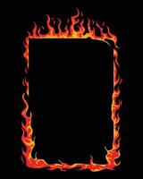 Fire flame frame background vector