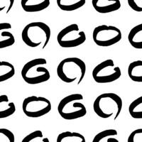Seamless pattern with black sketch hand drawn scribble circles shape on white background. Abstract grunge texture. illustration vector