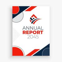 the annual report template is designed to look like a red and blue vector