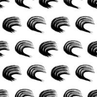 Seamless pattern with black grunge brush strokes in abstract shapes on white background. illustration vector
