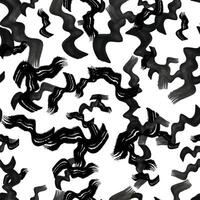 Seamless pattern with wavy brush strokes in abstract shapes on white background. illustration vector