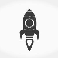 Rocket with flame icon vector