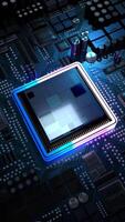 Multicolor Computer Processor and Motherboard video